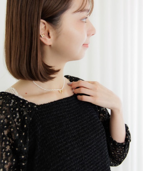 flower（フラワー）の「シェリーリボンネックレス（ネックレス・レディース・ホワイト・FREE）」の8枚目の写真