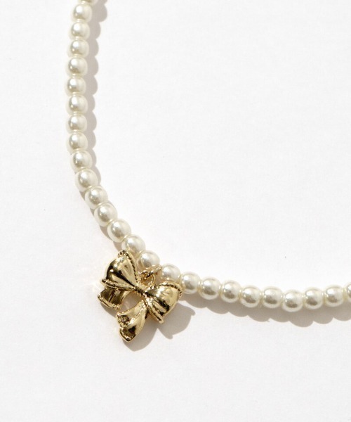 flower（フラワー）の「シェリーリボンネックレス（ネックレス・レディース・ホワイト・FREE）」の13枚目の写真