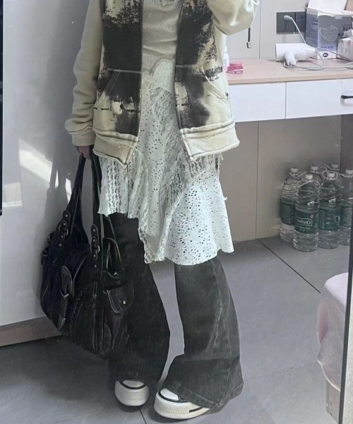 Achic(アシック)の「レース非対称巻きスカート(スカート・レディース・ホワイト・M)」の4枚目の写真