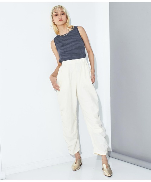 Settimissimo（セッティミッシモ）の「変形リブ ドライタッチ ノースリーブ プルオーバー ニット（ニット/セーター・レディース・アイボリー/イエロー×グリーン/スミクロ・FREE）」の20枚目の写真