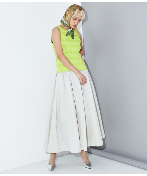 Settimissimo（セッティミッシモ）の「変形リブ ドライタッチ ノースリーブ プルオーバー ニット（ニット/セーター・レディース・アイボリー/イエロー×グリーン/スミクロ・FREE）」の11枚目の写真