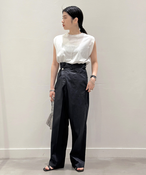 AP STUDIO（エーピーストゥディオ）の「アシンメトリーチノ（スラックス・レディース・ネイビー/ベージュ・34/36/38/40）」の3枚目の写真