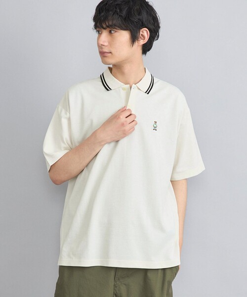 coen（コーエン）の「ワンポイントベア刺繍ポロシャツ（Tシャツ/カットソー・メンズ・ブラック/ダークグリーン/ネイビー/オフホワイト・S/M/L/XL）」の2枚目の写真