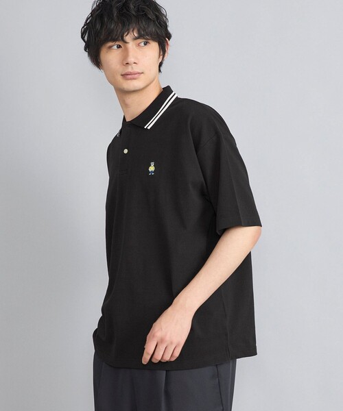 coen（コーエン）の「ワンポイントベア刺繍ポロシャツ（Tシャツ/カットソー・メンズ・ブラック/ダークグリーン/ネイビー/オフホワイト・S/M/L/XL）」の3枚目の写真