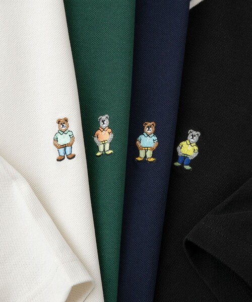 coen（コーエン）の「ワンポイントベア刺繍ポロシャツ（Tシャツ/カットソー・メンズ・ブラック/ダークグリーン/ネイビー/オフホワイト・S/M/L/XL）」の9枚目の写真