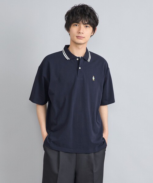 coen（コーエン）の「ワンポイントベア刺繍ポロシャツ（Tシャツ/カットソー・メンズ・ブラック/ダークグリーン/ネイビー/オフホワイト・S/M/L/XL）」の10枚目の写真