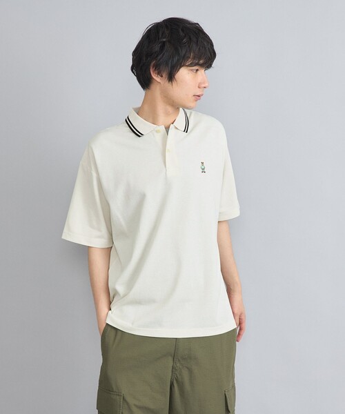 coen（コーエン）の「ワンポイントベア刺繍ポロシャツ（Tシャツ/カットソー・メンズ・ブラック/ダークグリーン/ネイビー/オフホワイト・S/M/L/XL）」の16枚目の写真