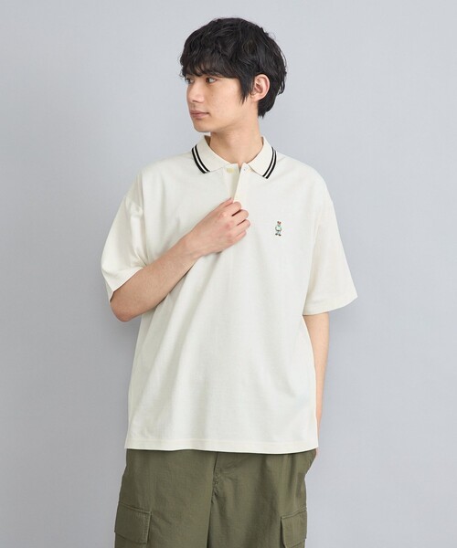 coen（コーエン）の「ワンポイントベア刺繍ポロシャツ（Tシャツ/カットソー・メンズ・ブラック/ダークグリーン/ネイビー/オフホワイト・S/M/L/XL）」の18枚目の写真