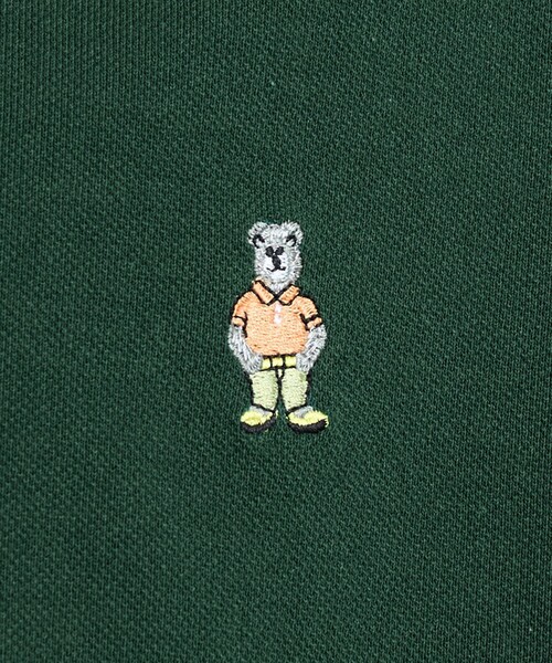 coen（コーエン）の「ワンポイントベア刺繍ポロシャツ（Tシャツ/カットソー・メンズ・ブラック/ダークグリーン/ネイビー/オフホワイト・S/M/L/XL）」の5枚目の写真