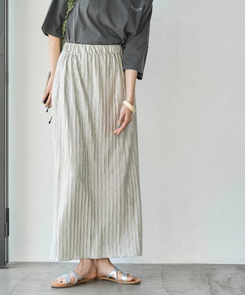 coen(コーエン)の「ラメヨウリュウナロースカート(スカート・レディース・ナチュラル/ブラック・FREE)」の2枚目の写真