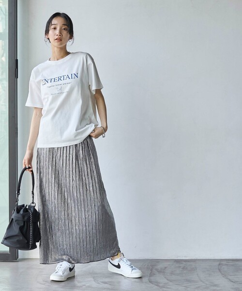 coen(コーエン)の「ラメヨウリュウナロースカート(スカート・レディース・ナチュラル/ブラック・FREE)」の6枚目の写真