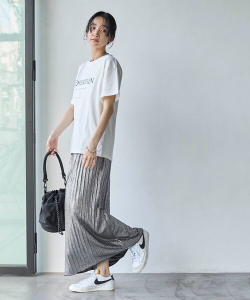 coen(コーエン)の「ラメヨウリュウナロースカート(スカート・レディース・ナチュラル/ブラック・FREE)」の7枚目の写真