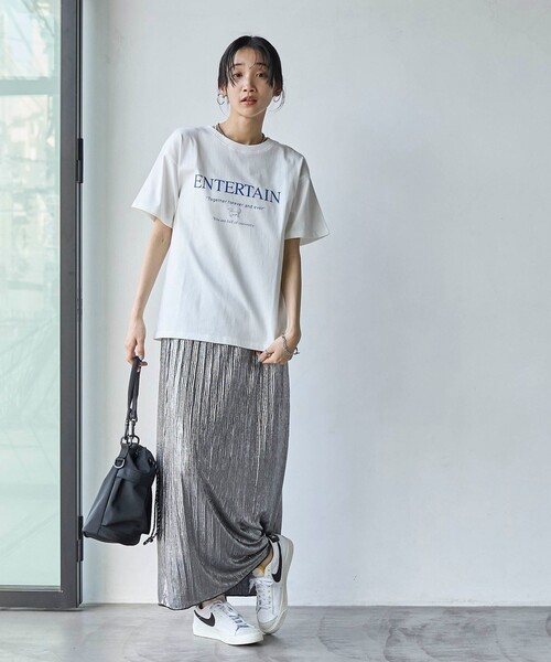 coen(コーエン)の「ラメヨウリュウナロースカート(スカート・レディース・ナチュラル/ブラック・FREE)」の9枚目の写真