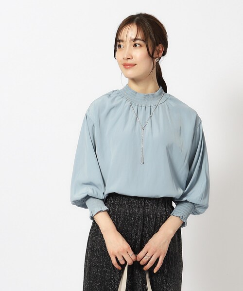 DRESKIP（ドレスキップ）の「◆【9分袖】大人上品にきまる シャーリングブラウス（シャツ/ブラウス・レディース・ライトブルー/ナチュラル/チャコールグレー・02/03/04）」の13枚目の写真