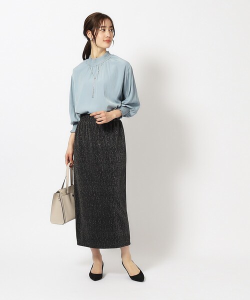 DRESKIP（ドレスキップ）の「◆【9分袖】大人上品にきまる シャーリングブラウス（シャツ/ブラウス・レディース・ライトブルー/ナチュラル/チャコールグレー・02/03/04）」の14枚目の写真