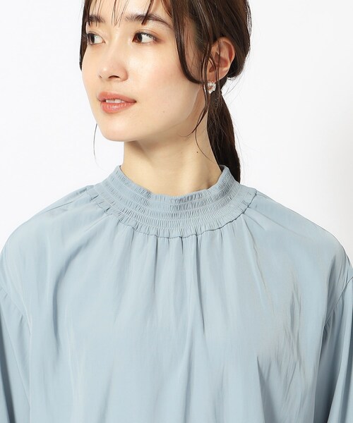 DRESKIP（ドレスキップ）の「◆【9分袖】大人上品にきまる シャーリングブラウス（シャツ/ブラウス・レディース・ライトブルー/ナチュラル/チャコールグレー・02/03/04）」の7枚目の写真