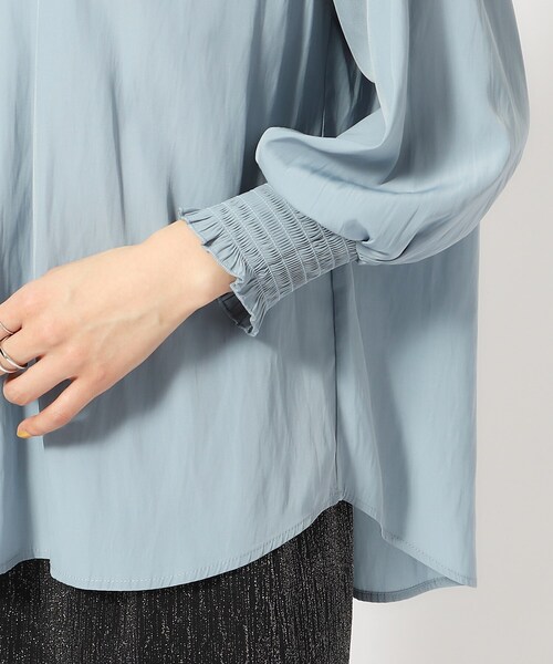 DRESKIP（ドレスキップ）の「◆【9分袖】大人上品にきまる シャーリングブラウス（シャツ/ブラウス・レディース・ライトブルー/ナチュラル/チャコールグレー・02/03/04）」の9枚目の写真