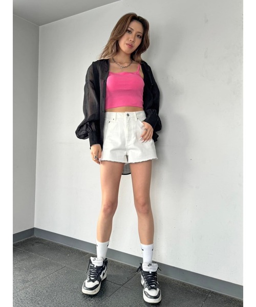 EGOIST（エゴイスト）の「ビッグシルエットシアーシャツ（シャツ/ブラウス・レディース・ピンク/グレー/ホワイト/ブラック・FREE）」の21枚目の写真