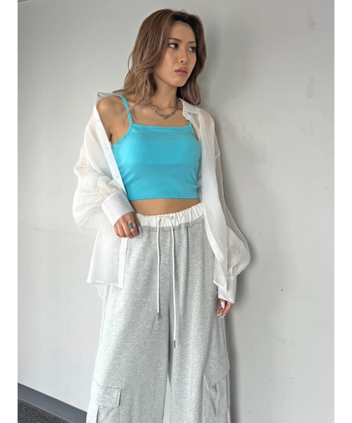 EGOIST（エゴイスト）の「ビッグシルエットシアーシャツ（シャツ/ブラウス・レディース・ピンク/グレー/ホワイト/ブラック・FREE）」の19枚目の写真