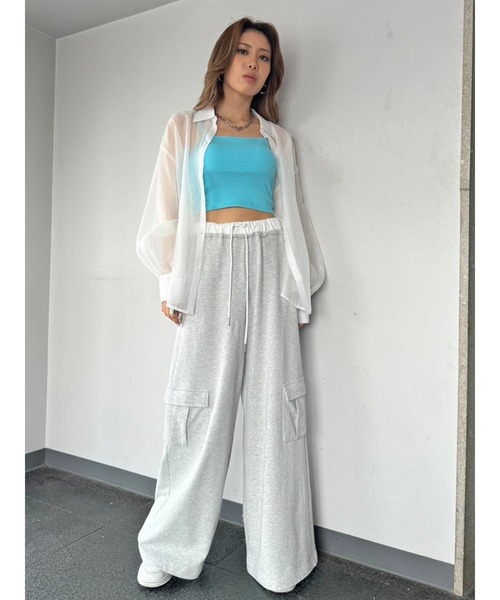 EGOIST（エゴイスト）の「ビッグシルエットシアーシャツ（シャツ/ブラウス・レディース・ピンク/グレー/ホワイト/ブラック・FREE）」の18枚目の写真