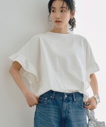 coen（コーエン）の「【WELLTECT】フリルデザインプルオーバー（Tシャツ/カットソー）」