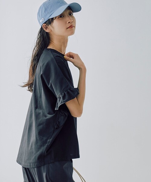 coen(コーエン)の「【WELLTECT】フリルデザインプルオーバー(Tシャツ/カットソー・レディース・ホワイト/ロイヤルブルー/オリーブ/ブラック/ケリーグリーン・L/M)」の17枚目の写真