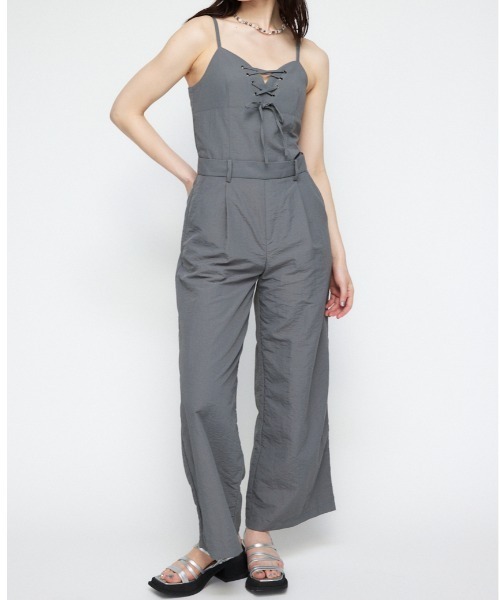 LAGUA GEM(ラグアジェム)の「LACE UP NYLON オールインワン(つなぎ/オールインワン・レディース・グレー/イエロー/ブラック・SMALL/MEDIUM)」の17枚目の写真