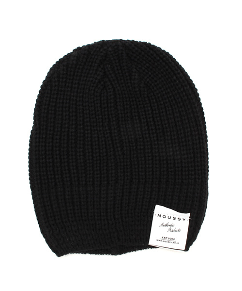 MOUSSY（マウジー）の「NATURAL BEANIE CAP（ニットキャップ/ビーニー・レディース・イエロー/ホワイト/ブラック・FREE）」の2枚目の写真