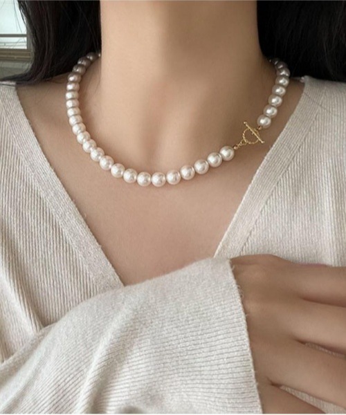 Fun & Daily（ファンアンドデイリー）の「F&D : パールチェーンチョーカー（ネックレス・レディース・ホワイト・FREE）」の6枚目の写真