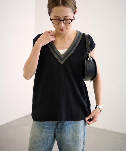 FRAMeWORK（フレームワーク）の「リネンコットンチルデンニットベスト