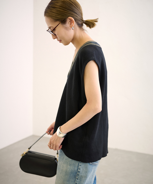 FRAMeWORK（フレームワーク）の「リネンコットンチルデンニットベスト