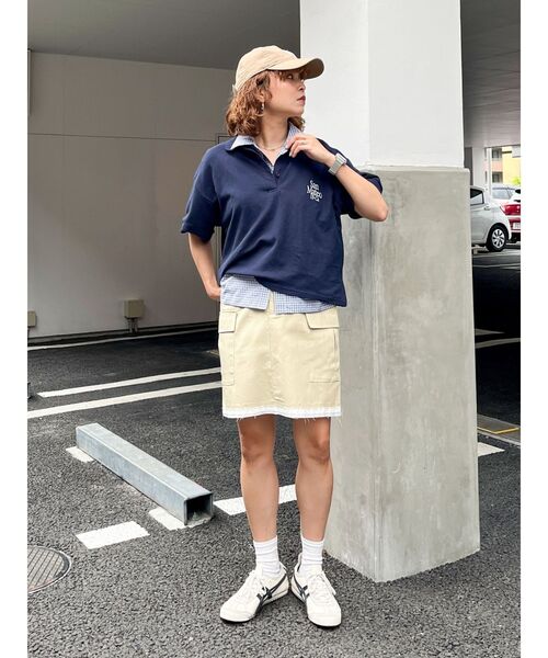 Ungrid（アングリッド）の「ロゴショートポロシャツ（ポロシャツ・レディース・レッド/ネイビー/アイボリー・FREE）」の7枚目の写真