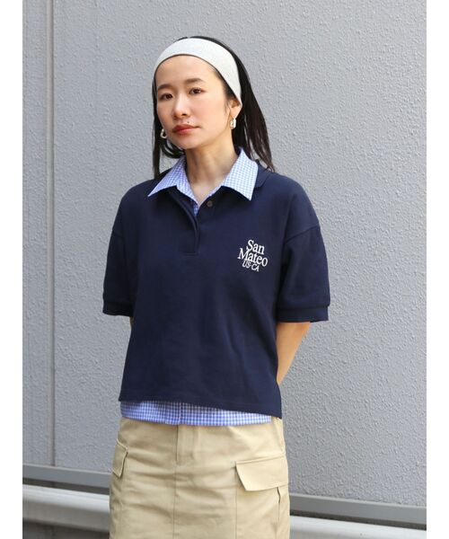 Ungrid（アングリッド）の「ロゴショートポロシャツ（ポロシャツ・レディース・レッド/ネイビー/アイボリー・FREE）」の8枚目の写真