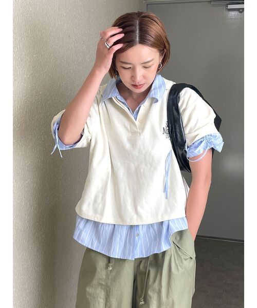 Ungrid（アングリッド）の「ロゴショートポロシャツ（ポロシャツ・レディース・レッド/ネイビー/アイボリー・FREE）」の17枚目の写真