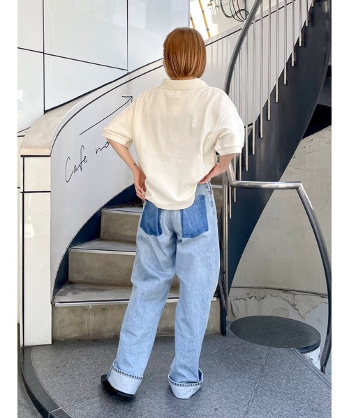 Ungrid（アングリッド）の「ロゴショートポロシャツ（ポロシャツ・レディース・レッド/ネイビー/アイボリー・FREE）」の5枚目の写真