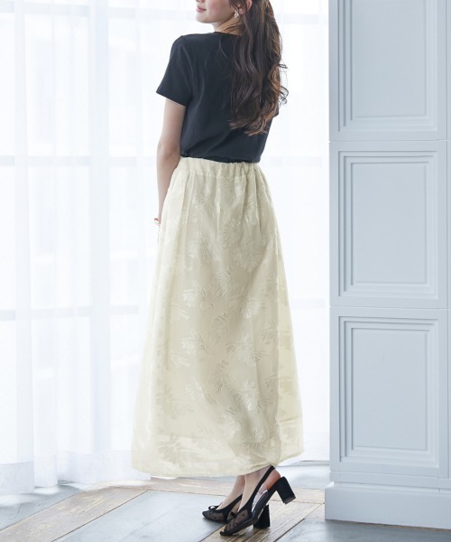 slattgir(スラットジール)の「高身長 シアージャガードフレアロングスカート(セットアップ対応)(トールサイズ)fifiean(スカート・レディース・アイボリー/ネイビー・M/L/LL/3L)」の16枚目の写真