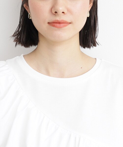 THE SHOP TK (ザ ショップ ティーケー )の「◆【UV/接触冷感/洗濯OK/毛玉になりにくい】アシメフリルプルオーバー(Tシャツ/カットソー・レディース・ブラック/オフホワイト・12/11/13)」の11枚目の写真