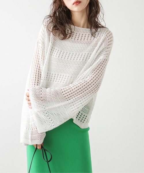 jaded london lose mesh Knit メッシュニット ホワイト jaded london ルーズニット メッシュ - メルカリ