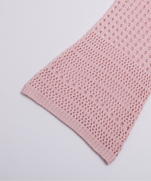 AMELY(エミリー)の「メッシュニットトップス(ニット/セーター・レディース・ホワイト/ピンク/ブラック/ベージュ/ブラウン/モスグリーン・フリー)」の20枚目の写真