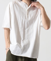 スラブ天竺ヘンリーネックTシャツ