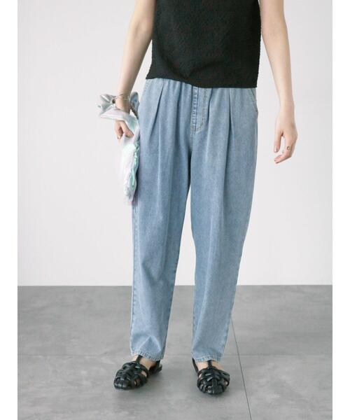 Lugnoncure(ルノンキュール)の「テーパードイージーデニムパンツ(その他パンツ・レディース・サックスブルー/ネイビー/ブラック・F)」の3枚目の写真