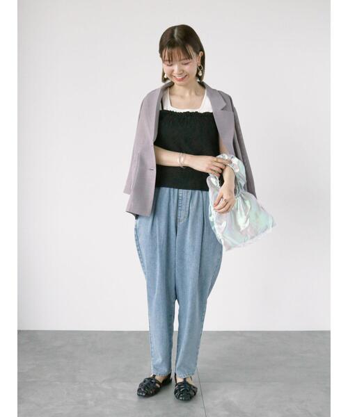 Lugnoncure(ルノンキュール)の「テーパードイージーデニムパンツ(その他パンツ・レディース・サックスブルー/ネイビー/ブラック・F)」の10枚目の写真