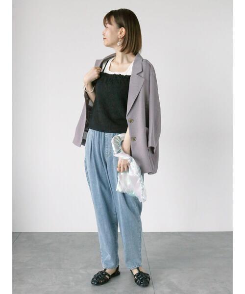 Lugnoncure(ルノンキュール)の「テーパードイージーデニムパンツ(その他パンツ・レディース・サックスブルー/ネイビー/ブラック・F)」の11枚目の写真