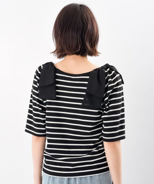 rps(アールピーエス)の「肩リボンスクエアネックカットソー(Tシャツ/カットソー・レディース・その他/ブラック/オフホワイト/グレー・フリー)」の22枚目の写真