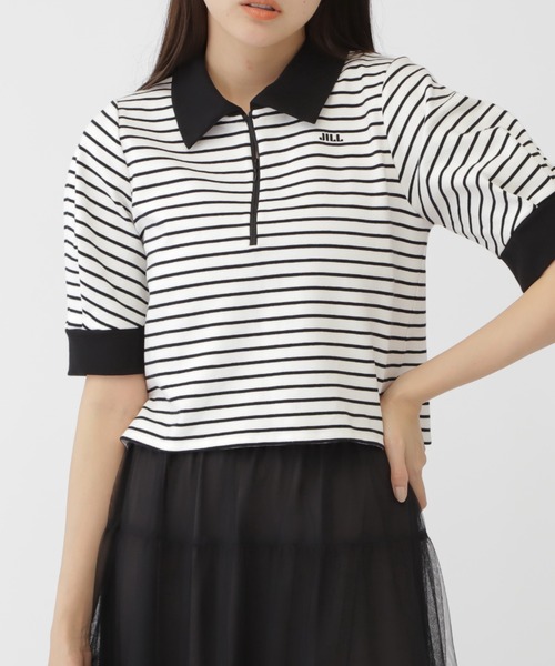 JILL by JILL STUART(ジルバイジルスチュアート)の「◇袖ボリュームポロシャツ(Tシャツ/カットソー・レディース・ホワイト系その他/ホワイト・FREE)」の1枚目の写真