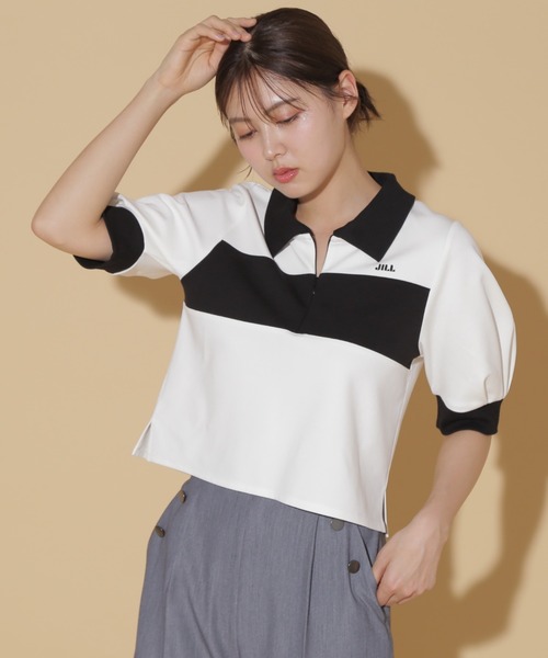 JILL by JILL STUART(ジルバイジルスチュアート)の「◇袖ボリュームポロシャツ(Tシャツ/カットソー・レディース・ホワイト系その他/ホワイト・FREE)」の3枚目の写真