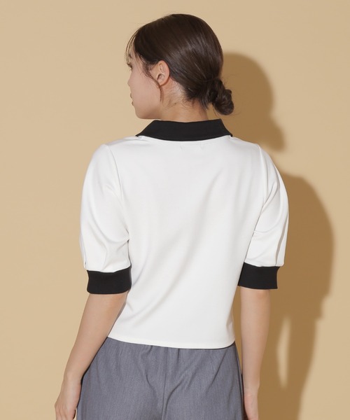 JILL by JILL STUART(ジルバイジルスチュアート)の「◇袖ボリュームポロシャツ(Tシャツ/カットソー・レディース・ホワイト系その他/ホワイト・FREE)」の9枚目の写真