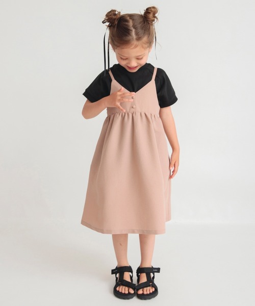 BRANSHES（ブランシェス）の「ポコポコジャガードジャンパースカート（ジャンパースカート・キッズ・ブラック/ベージュ・90/100/110/120/130/140/150）」の3枚目の写真