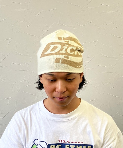 Dickies（ディッキーズ）の「Dickies EX BIG LOGO KNIT BEANIE/ロゴ/ニットビーニー/帽子/キャップ/ディッキーズ（ニットキャップ/ビーニー・メンズ・ブラック/ブラウン・FREE）」の5枚目の写真