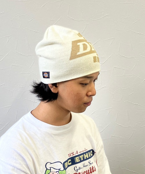 Dickies（ディッキーズ）の「Dickies EX BIG LOGO KNIT BEANIE/ロゴ/ニットビーニー/帽子/キャップ/ディッキーズ（ニットキャップ/ビーニー・メンズ・ブラック/ブラウン・FREE）」の7枚目の写真